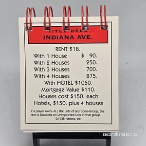 Hand-Assembled Monopoly-Themed Mini Journal - Indiana